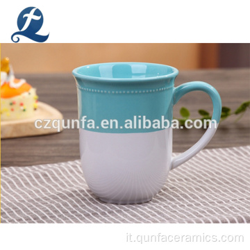 Tazza da caffè in ceramica bicolore con manico